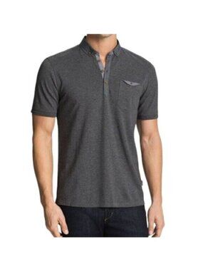 Ted Baker Norskep Men's Polo Shirt Size 7 Size L Gray Cotton Viscose